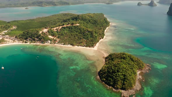Tropical Beach with White Sand, View From Above alt