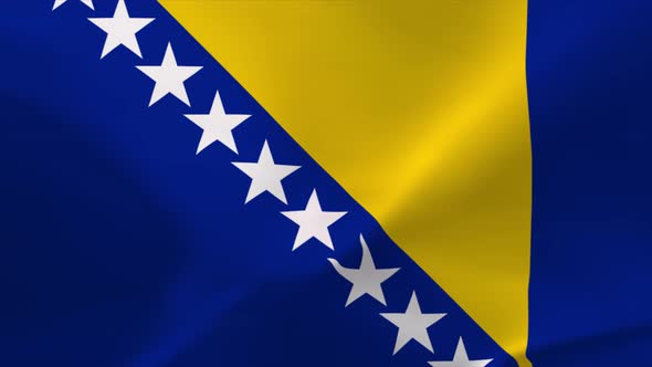 Bosnia and Herzegovina Waving Flag 4K Moving Wallpaper Background alt