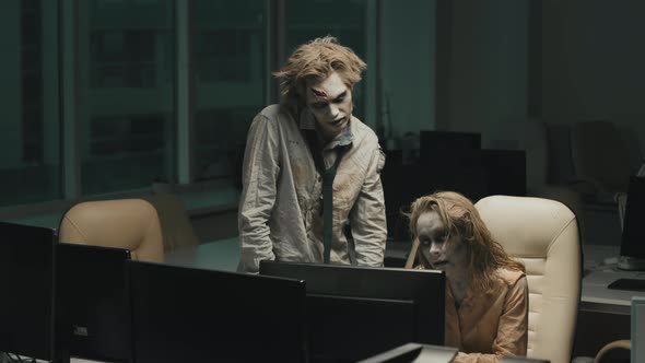 Zombies Working in Dark Office alt
