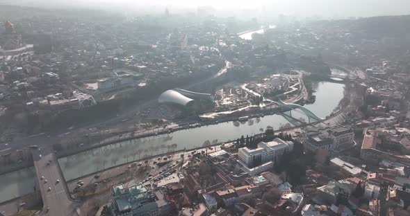 Public Service Hall and Baratashvili Bridge in the center of Tbilisi. Georgia alt