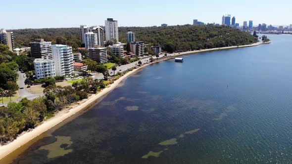 Aerial view of a City Coastline in Australia