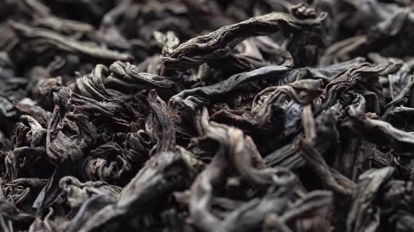Lots Of Dry Black Tea Leaves Rotate