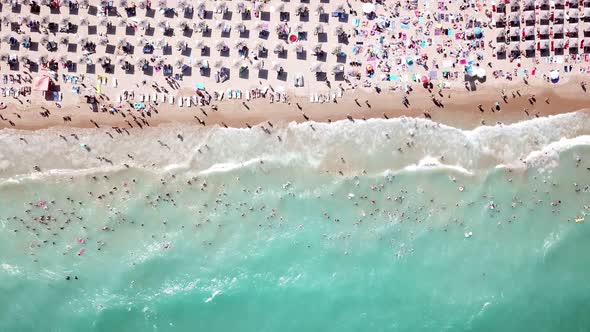Aerial drone view of the bulgaria golden sands alt