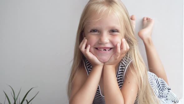 Beautiful blond girl portrait