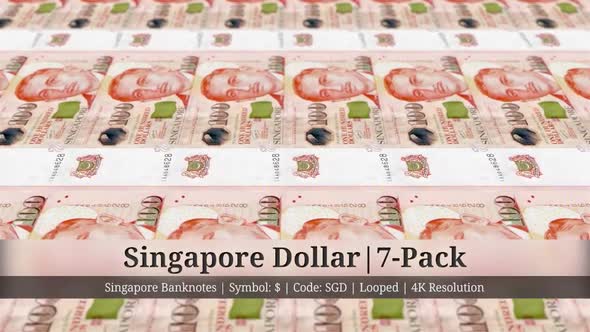 Singapore Dollar | Singapore Currency - 7 Pack | 4K Resolution | Looped alt