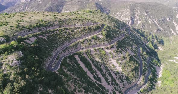 Aerial Mountain View of Serpentine Highway