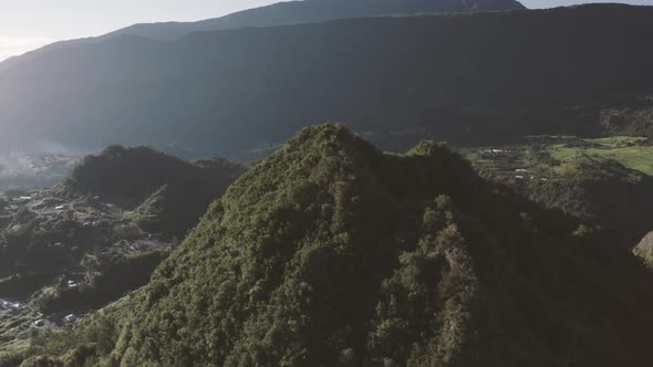 Aerial view of landscape near Hell Bourg, Saint Benoit, Reunion. alt