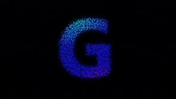 G Letter Gradient With Particles