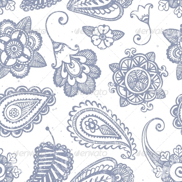 Floral Seamless Pattern - Flourishes / Swirls Decorative