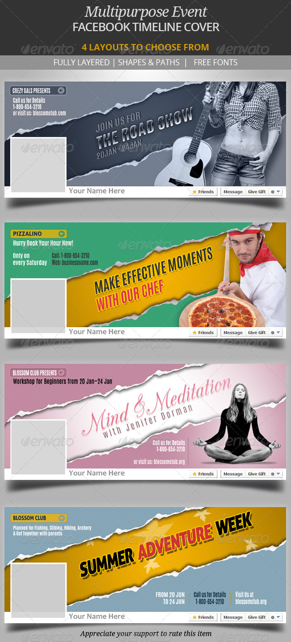 Multipurpose Event Facebook Timeline Cover - Facebook Timeline Covers Social Media