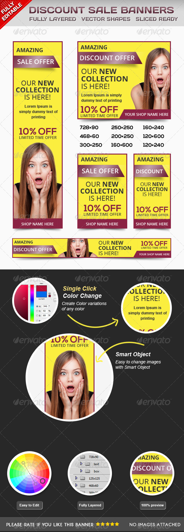 Multipurpose Discount Banners - Banners & Ads Web Elements