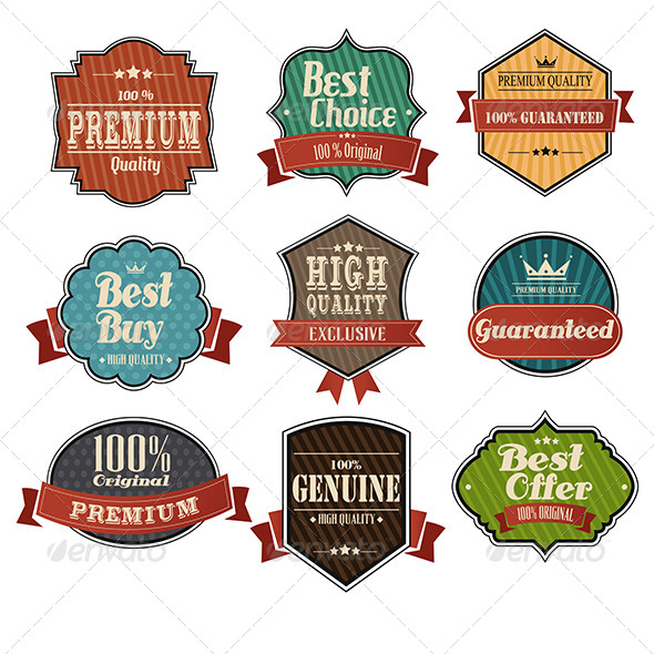 Vintage Label Sets - Decorative Vectors