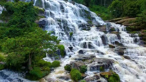 Aerial view of Maeya Waterfall, Thailand alt