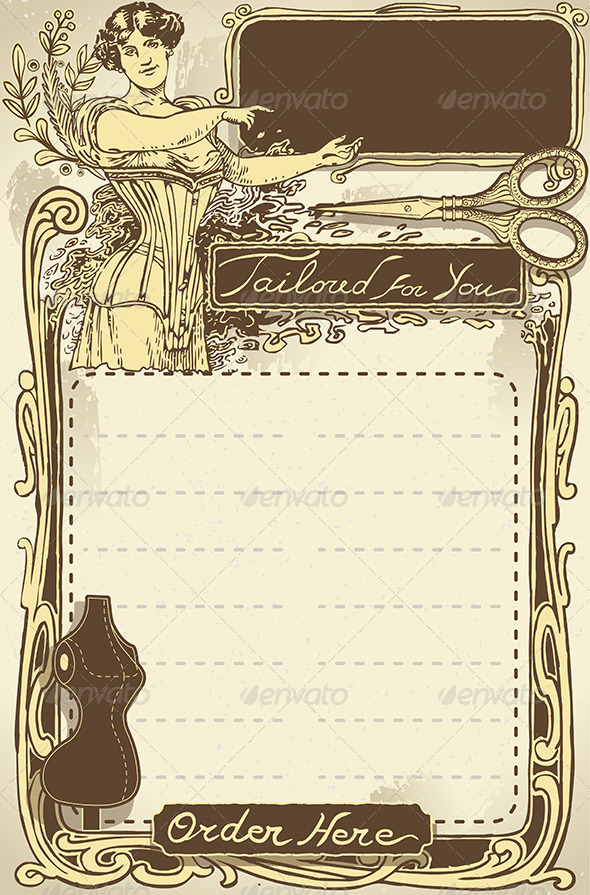 Vintage Page for Tailor Shop - Decorative Vectors