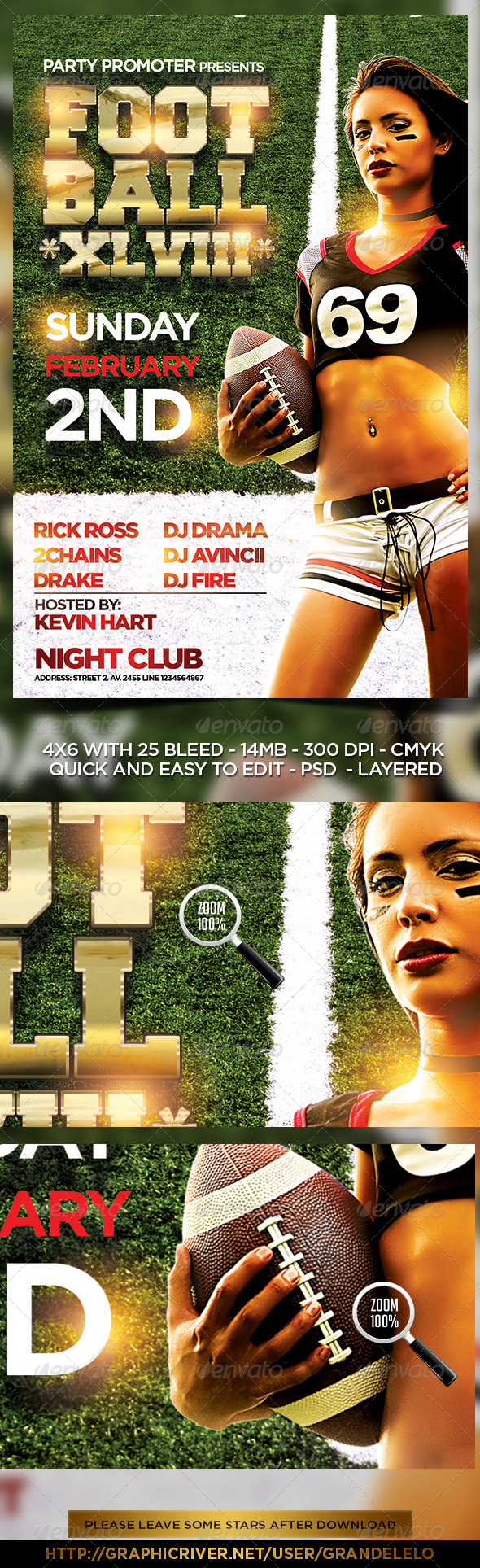 Football Flyer Template - Clubs & Parties Events