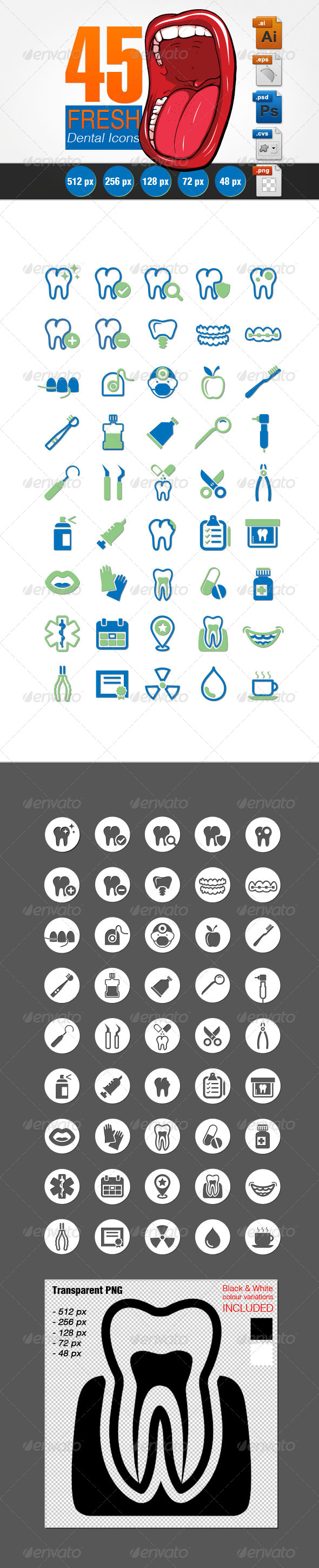 Fresh Dental Icons Set - Icons