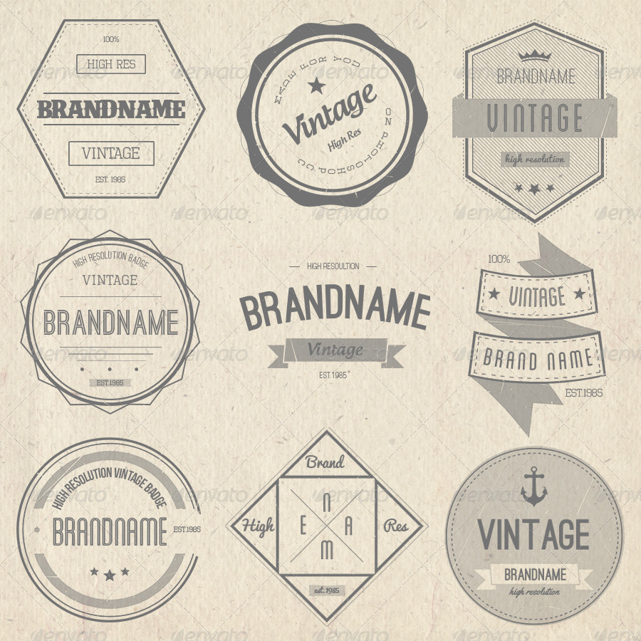 Vintage Badges by Zedpromedia | GraphicRiver