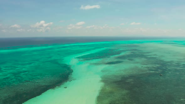Tropical Landscape with Lagoons and Blue Sky. Balabac, Palawan, Philippines alt