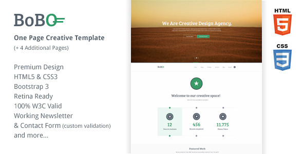 Bobo - One Page Retina Ready Creative Template
