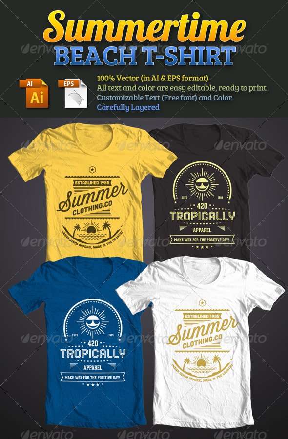 Summertime Beach T-Shirt - Events T-Shirts