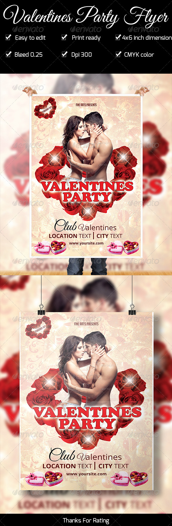 Valentines Party Flyer - Flyers Print Templates