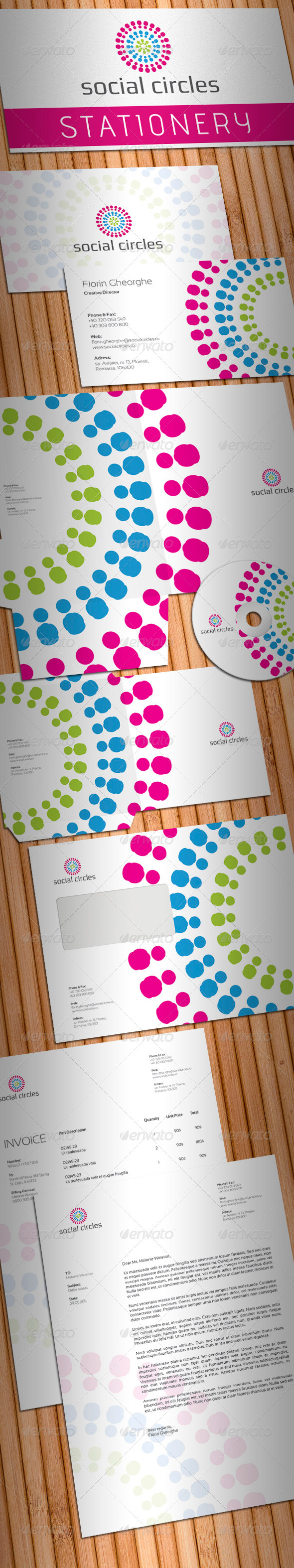 Social Circles Stationery - Stationery Print Templates