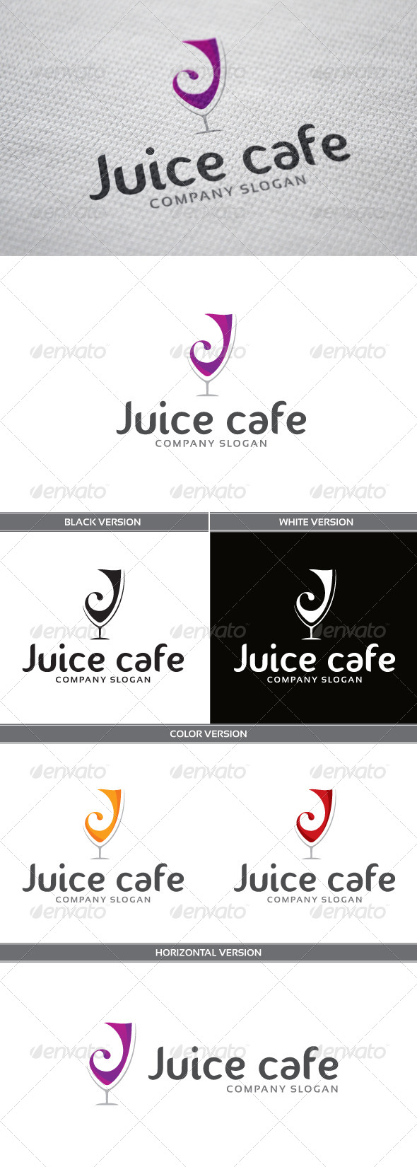 Juice Cafe Logo - Letters Logo Templates