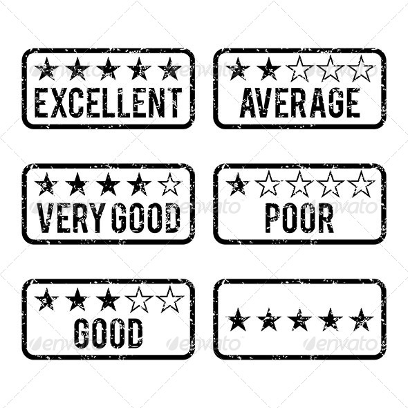 Review Rating Rubber Stamps - Decorative Symbols Decorative