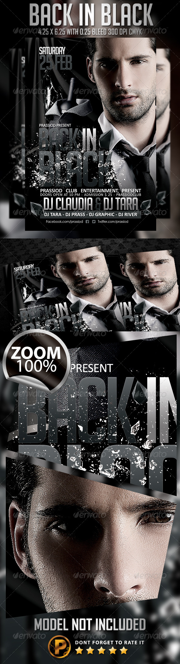 Back In Black Flyer Template - Clubs & Parties Events