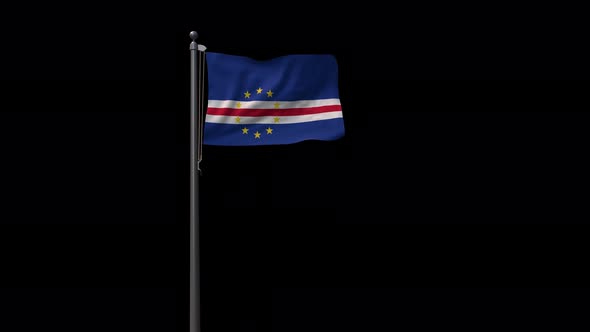 Cape Verde Flag With Alpha 4K alt
