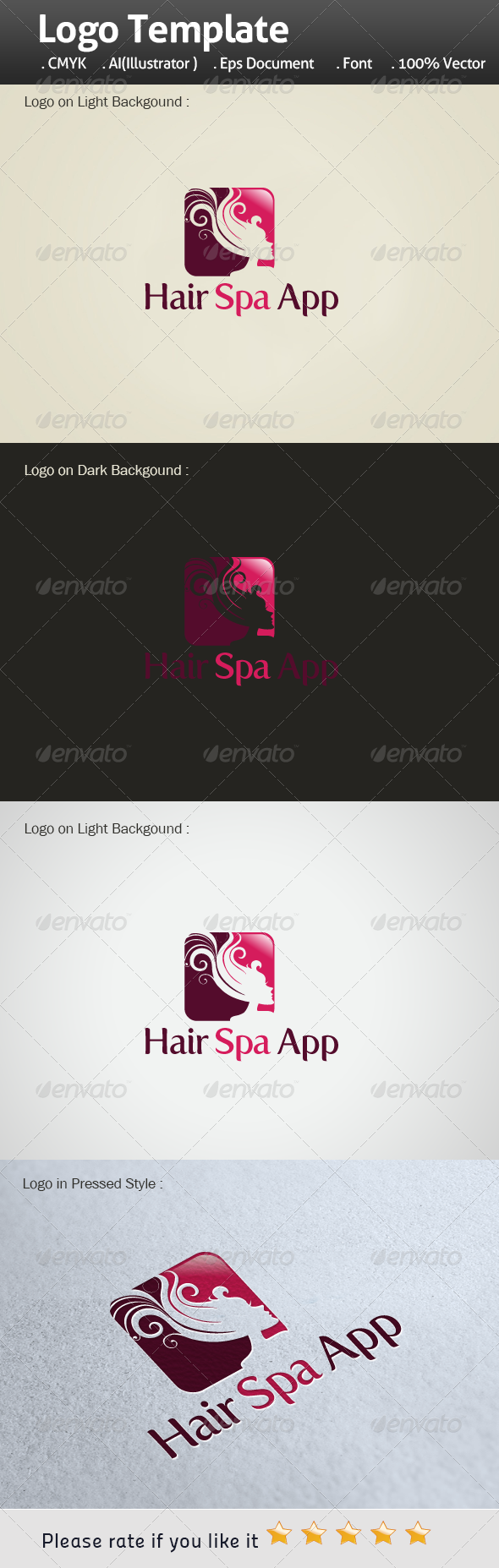 Hair Spa App - Symbols Logo Templates