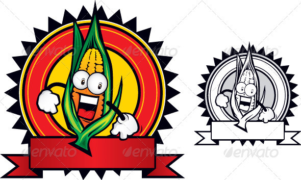 corn mascot - Characters Vectors