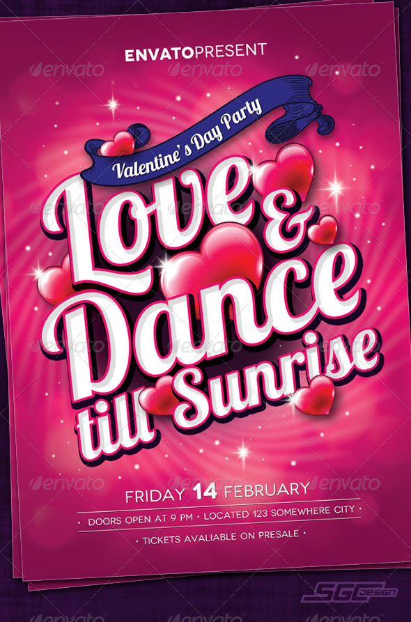 Valentine's Day Party Flyer - Clubs & Parties Events