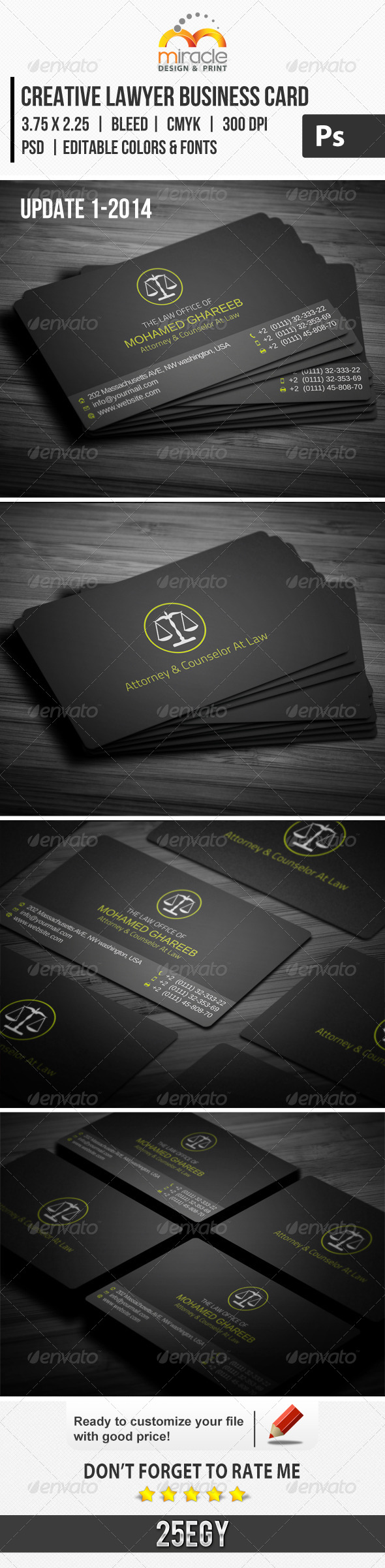 Creative Lawyer Business Card - Industry Specific Business Cards