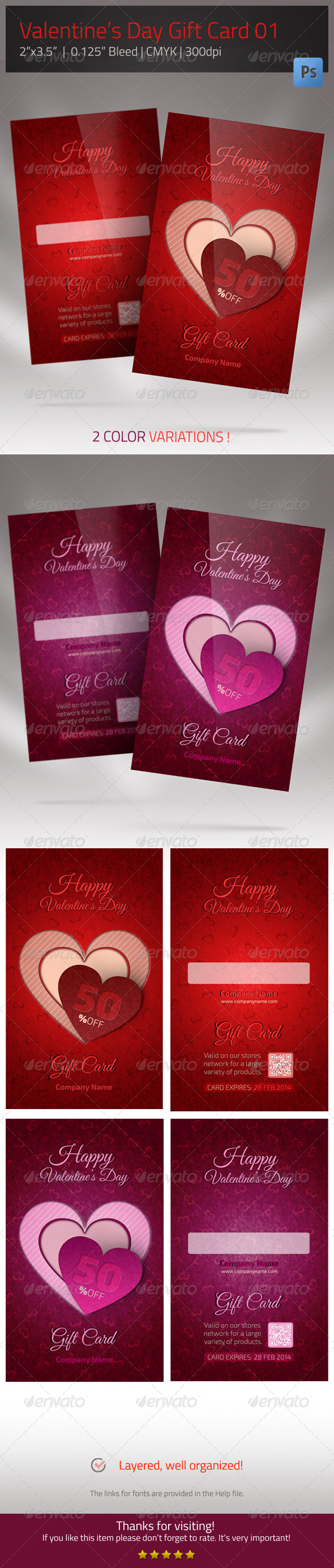 Gift Card for Valentines Day - Loyalty Cards Cards & Invites
