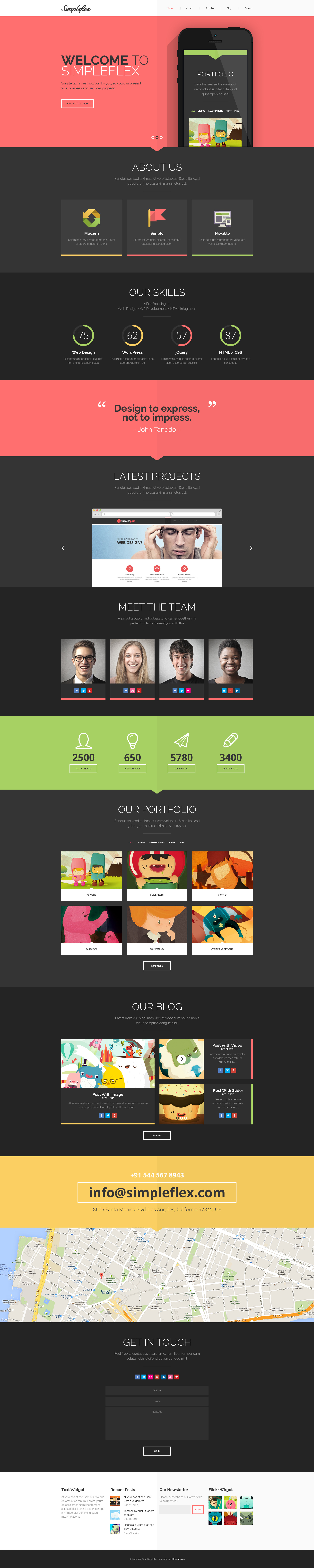 Simpleflex - OnePage & MultiPage Flat PSD template