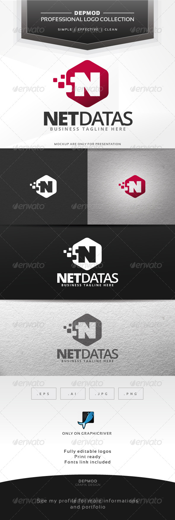 Net Datas Logo - Letters Logo Templates