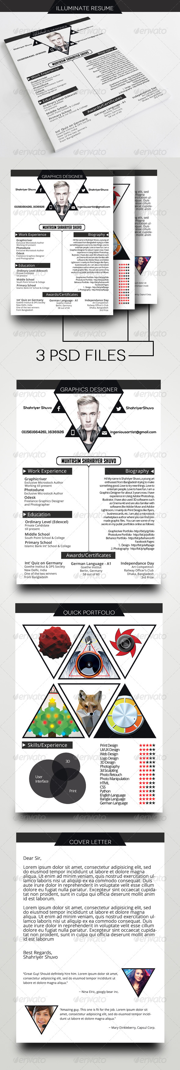 Illuminate Resume/CV Template - Resumes Stationery