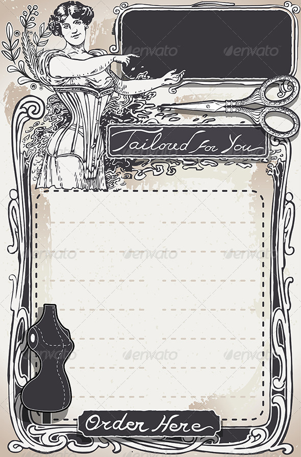 Vintage Page for Tailor Shop - Decorative Vectors