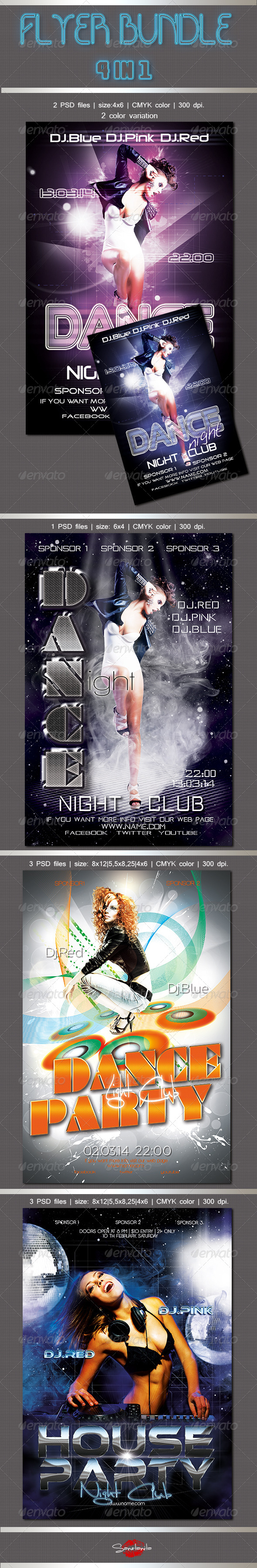 Dance Flyers Bundle - Clubs & Parties Events