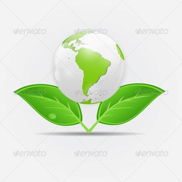 Green Eco Planet Concept Vector Illustration - Flowers & Plants Nature