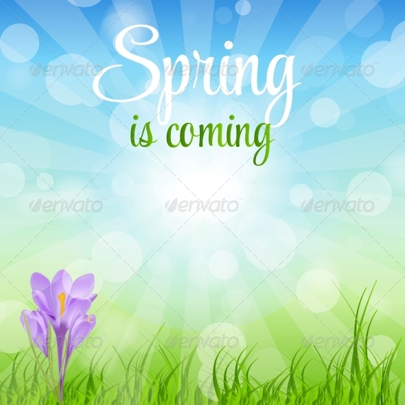 Spring Green Background - Vector - Flowers & Plants Nature