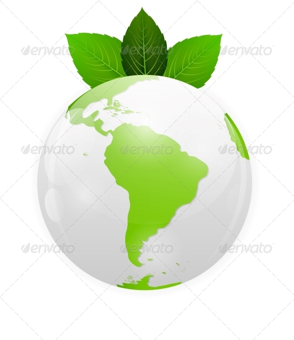 Green Eco Planet Concept Vector Illustration - Flowers & Plants Nature