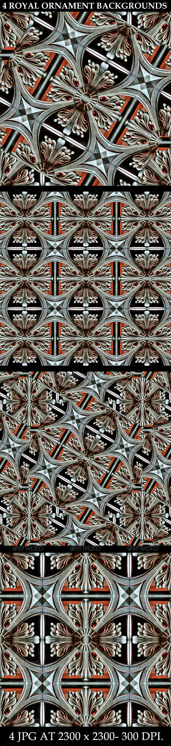 4 Royal Ornament Backgrounds - Patterns Backgrounds