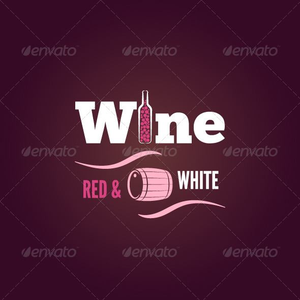 Wine Bottle Red and White Design Background - Food Objects