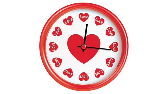Clock with Hearts
