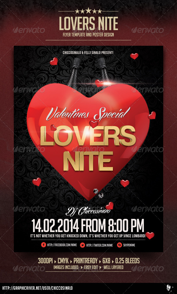 Lovers Nite Flyer Template - Flyers Print Templates