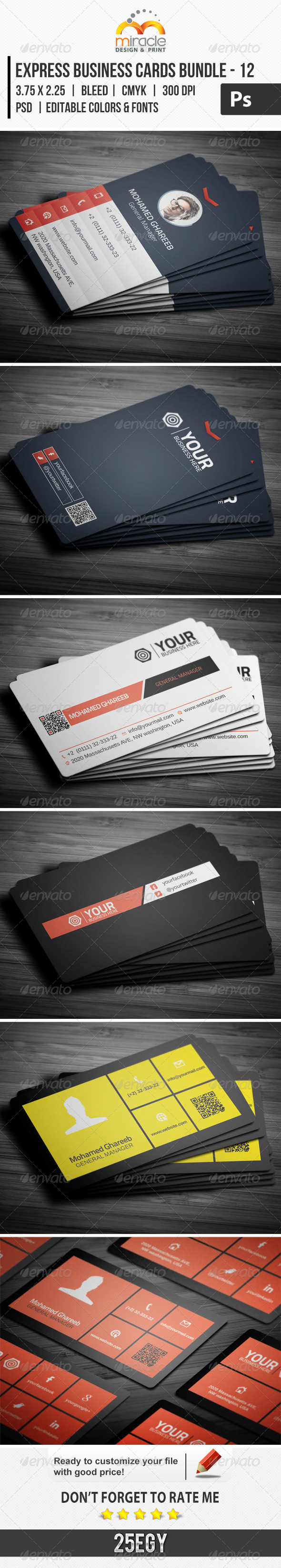 Express Business Cards Bundle 12 By 25EGY