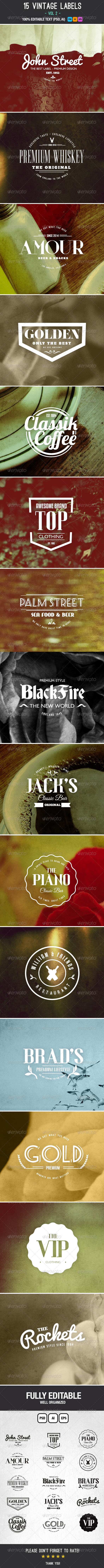 Retro Vintage Labels and Badges Vol.2 - Badges & Stickers Web Elements