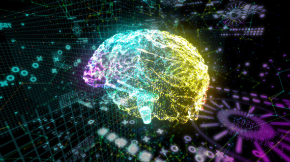 Futuristic Brain Hologram